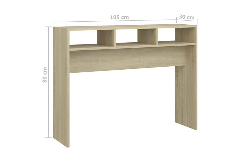Sidobord sonoma-ek 105x30x80 cm spånskiva - Brun - Möbler - Bord