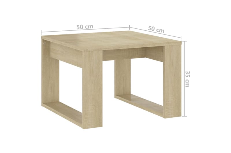 Sidobord sonoma-ek 50x50x35 cm spånskiva - Brun - Möbler - Bord