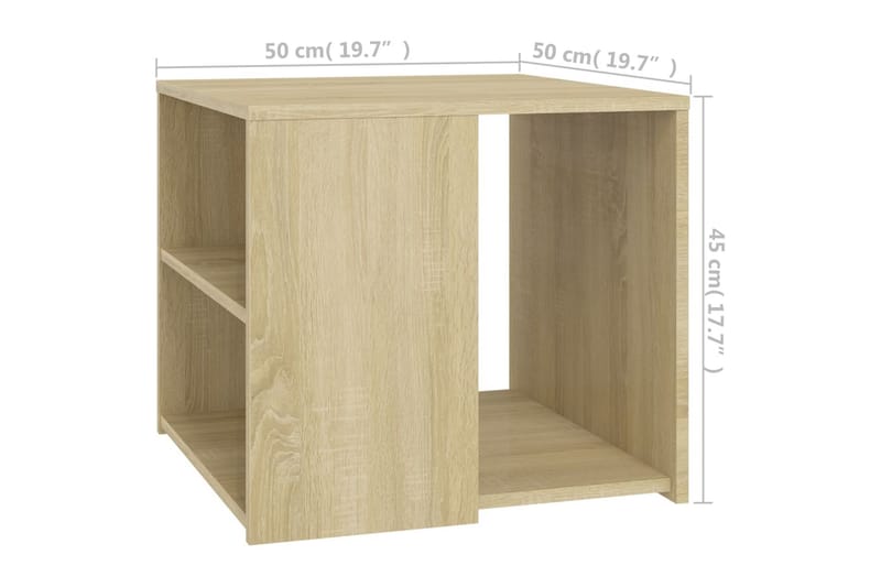 Sidobord sonoma-ek 50x50x45 cm spånskiva - Brun - Möbler - Bord