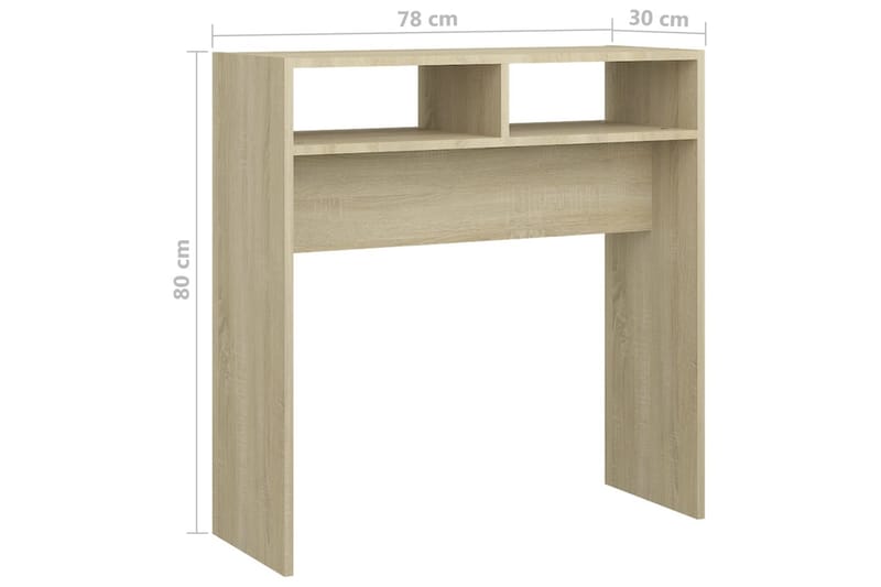 Sidobord sonoma-ek 78x30x80 cm spånskiva - Brun - Möbler - Bord