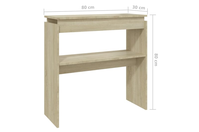 Sidobord sonoma-ek 80x30x80 cm spånskiva - Brun - Möbler - Bord