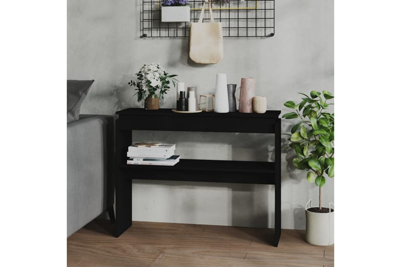Sidobord svart 102x30x80 cm spånskiva - Svart - Möbler - Bord