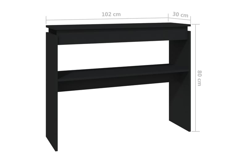 Sidobord svart 102x30x80 cm spånskiva - Svart - Möbler - Bord