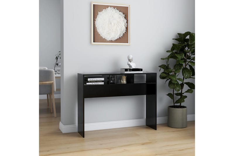 Sidobord svart 105x30x80 cm spånskiva - Svart - Möbler - Bord
