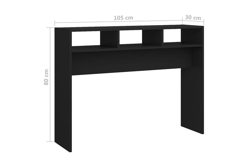 Sidobord svart 105x30x80 cm spånskiva - Svart - Möbler - Bord