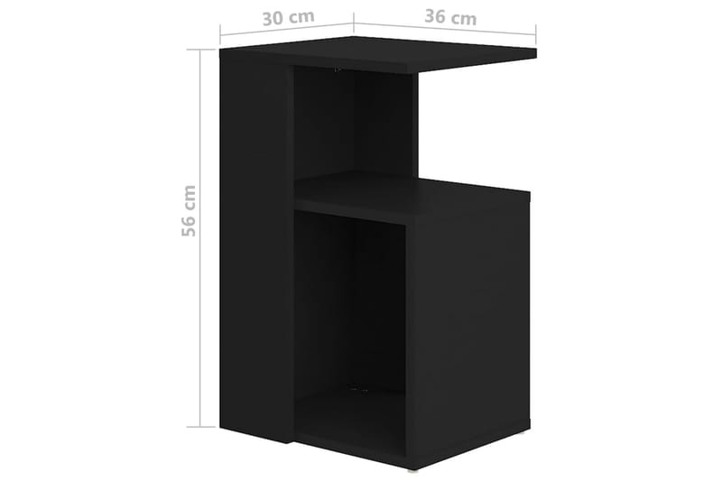 Sidobord svart 36x30x56 cm spånskiva - Svart - Brickbord - Bord - Sidobord & lampbord
