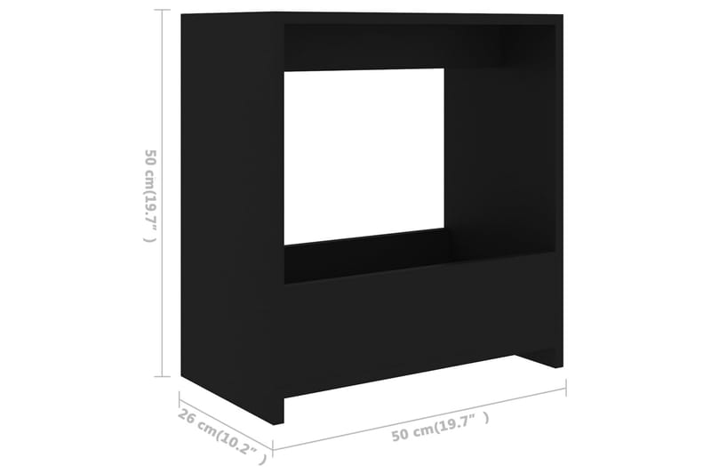 Sidobord svart 50x26x50 cm spånskiva - Svart - Möbler - Bord