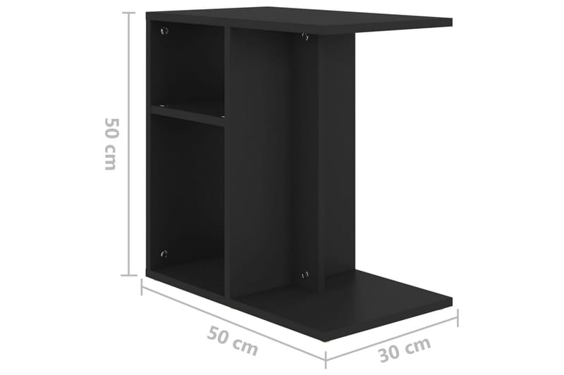 Sidobord svart 50x30x50 cm spånskiva - Svart - Möbler - Bord