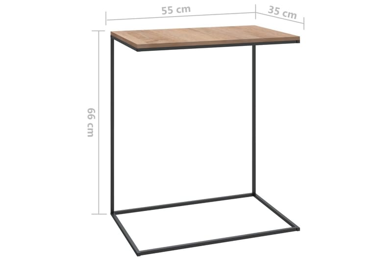 Sidobord svart 55x35x66 cm spånskiva - Svart - Möbler - Bord