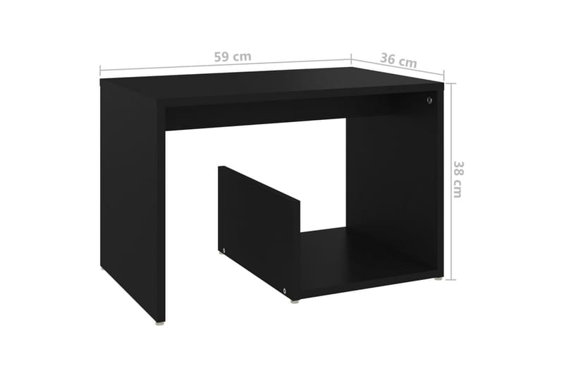 Sidobord svart 59x36x38 cm spånskiva - Svart - Möbler - Bord
