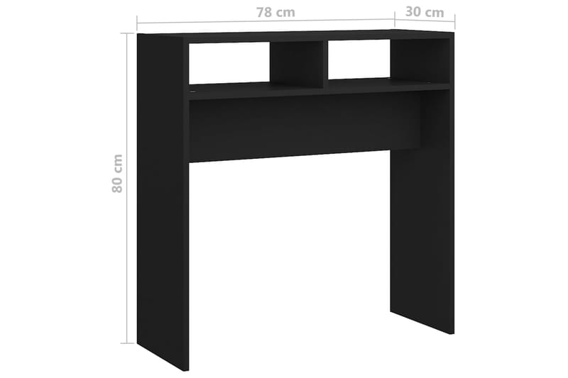 Sidobord svart 78x30x80 cm spånskiva - Svart - Möbler - Bord