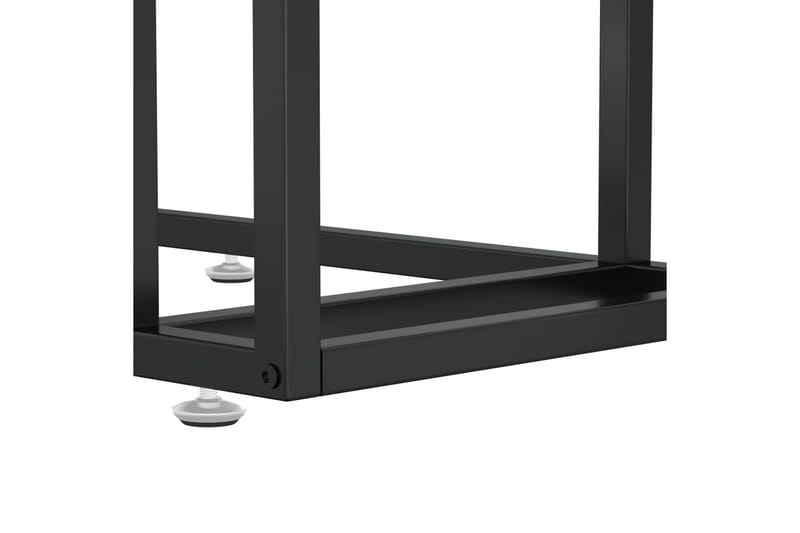 Sidobord till datorbord vit marmor 50x35x65 cm härdat glas - Vit - Möbler - Bord