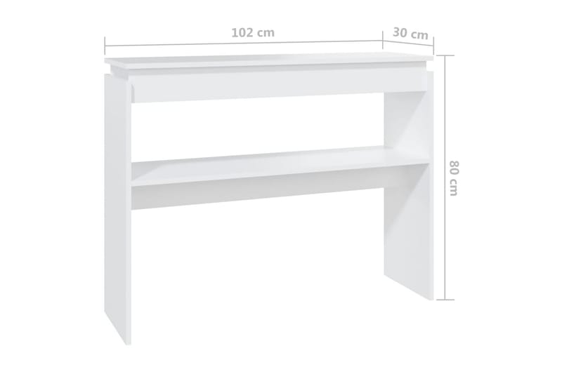 Sidobord vit 102x30x80 cm spånskiva - Vit - Brickbord - Bord - Sidobord & lampbord