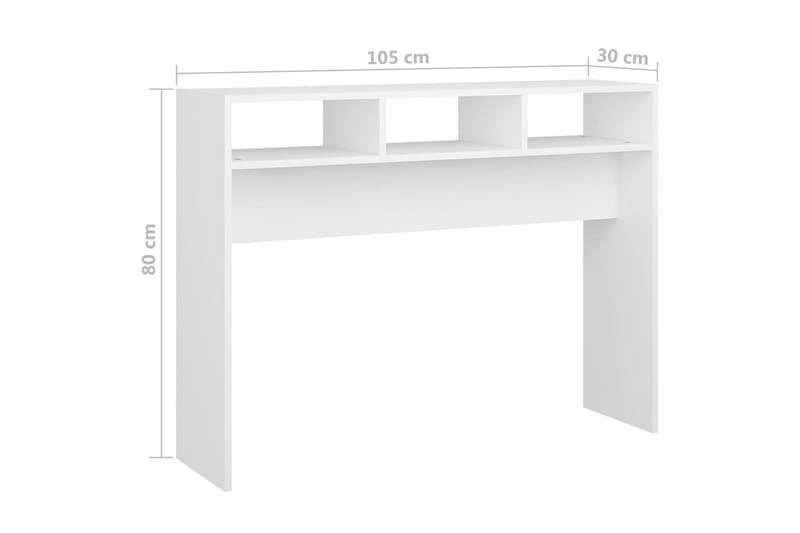 Sidobord vit 105x30x80 cm spånskiva - Vit - Brickbord - Bord - Sidobord & lampbord