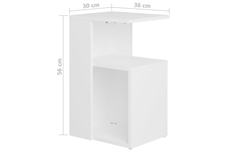 Sidobord vit 36x30x56 cm spånskiva - Vit - Möbler - Bord
