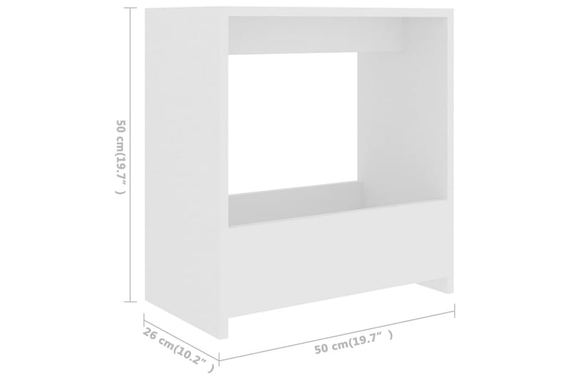 Sidobord vit 50x26x50 cm spånskiva - Vit - Möbler - Bord