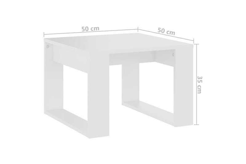 Sidobord vit 50x50x35 cm spånskiva - Vit - Möbler - Bord