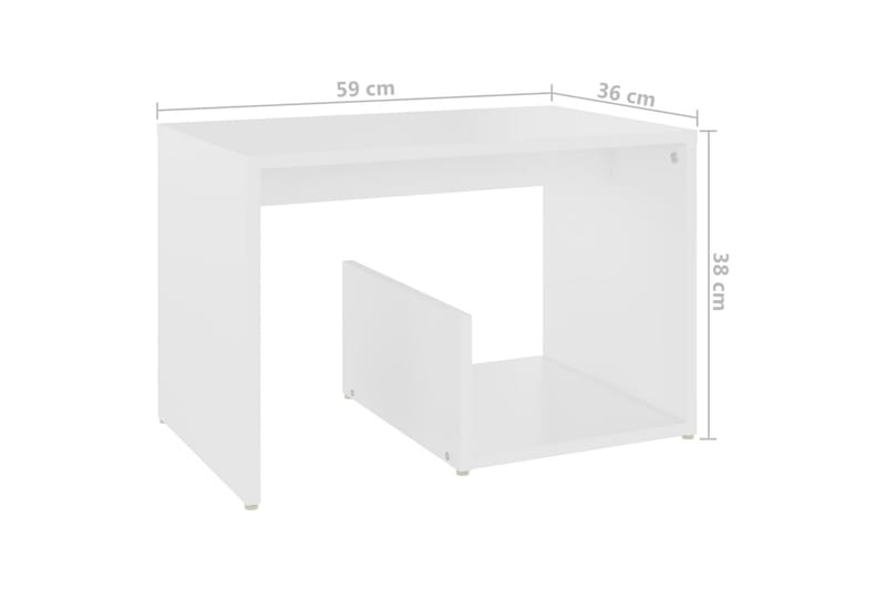 Sidobord vit 59x36x38 cm spånskiva - Vit - Brickbord - Bord - Sidobord & lampbord