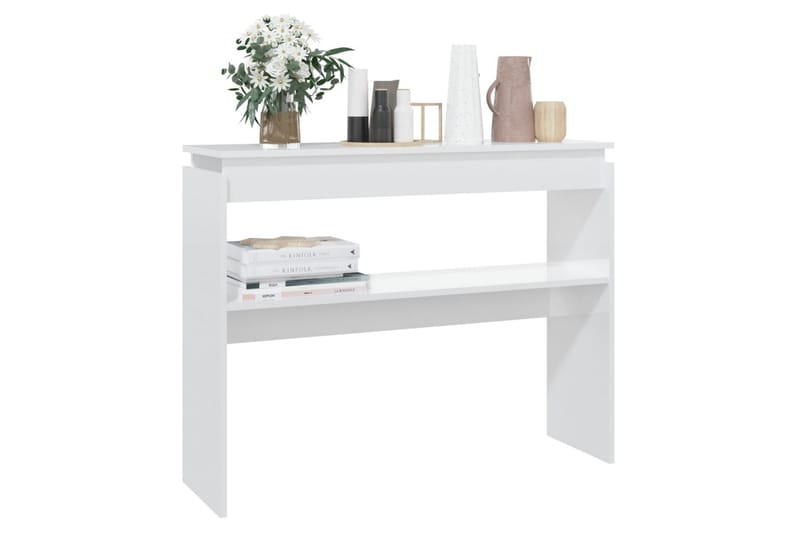 Sidobord vit högglans 102x30x80 cm spånskiva - Vit - Möbler - Bord