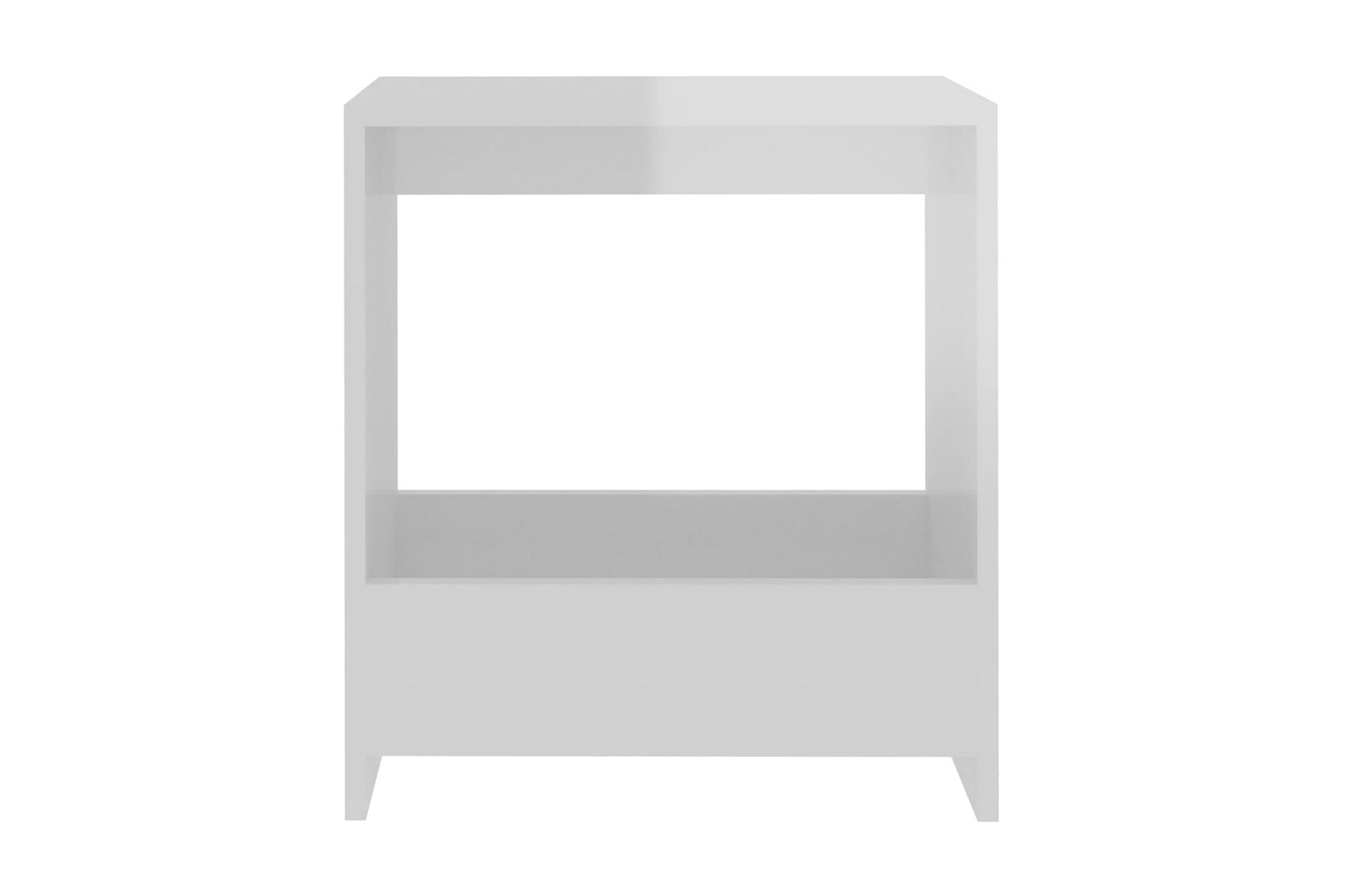 Sidobord vit högglans 50x26x50 cm spånskiva – Vit