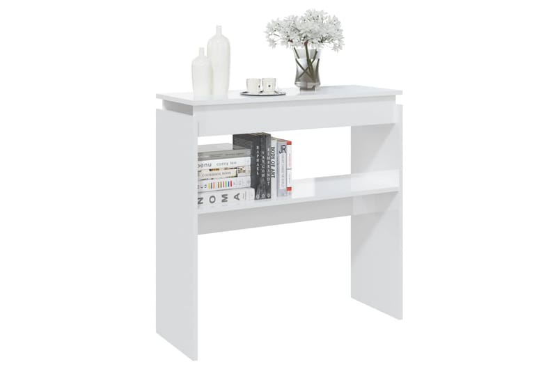 Sidobord vit högglans 80x30x80 cm spånskiva - Vit - Möbler - Bord