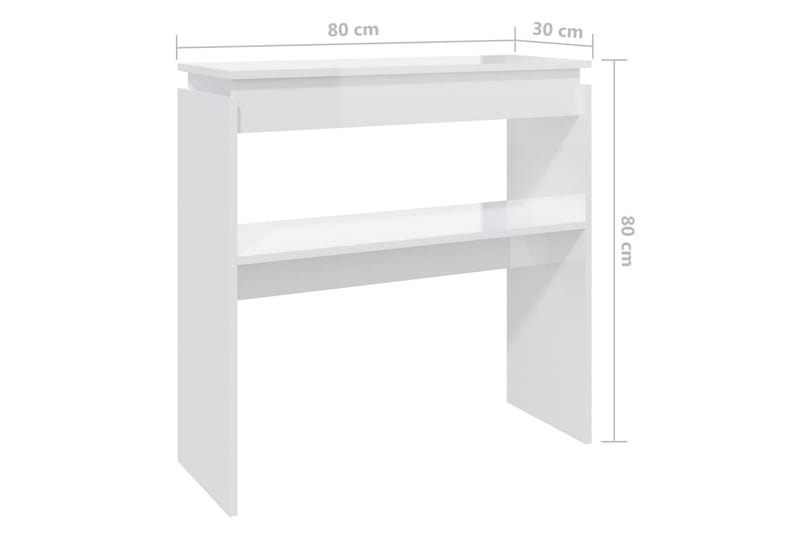 Sidobord vit högglans 80x30x80 cm spånskiva - Vit - Möbler - Bord