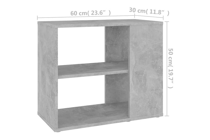 Sidoskåp betonggrå 60x30x50 cm spånskiva - Grå - Sängbord - Bord