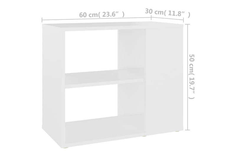Sidoskåp vit 60x30x50 cm spånskiva - Vit - Sängbord - Bord