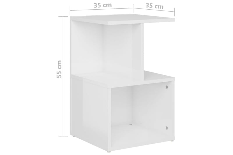 Sidoskåp vit högglans 35x35x55 cm spånskiva - Vit - Sängbord - Bord