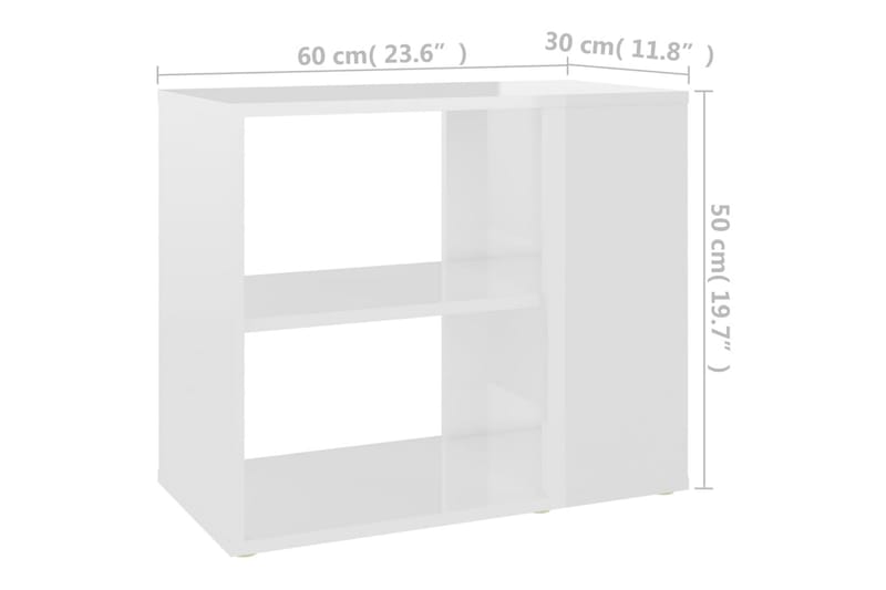 Sidoskåp vit högglans 60x30x50 cm spånskiva - Vit - Möbler - Bord