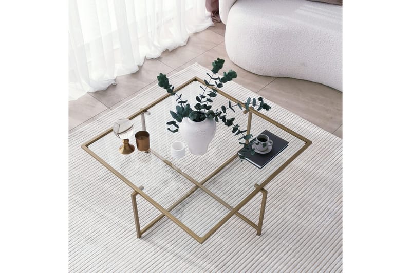 SIGNESTORP Soffbord 85x35x85 cm Guld - Möbler - Bord