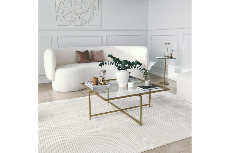 SIGNESTORP Soffbord 85x35x85 cm Guld - Möbler - Bord