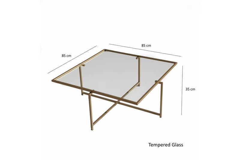SIGNESTORP Soffbord 85x35x85 cm Guld - Möbler - Bord