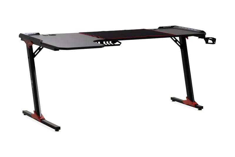 SIRAB Gamingbord LED 160 cm + Mugghållare & Hörlurshållare S - Möbler - Bord