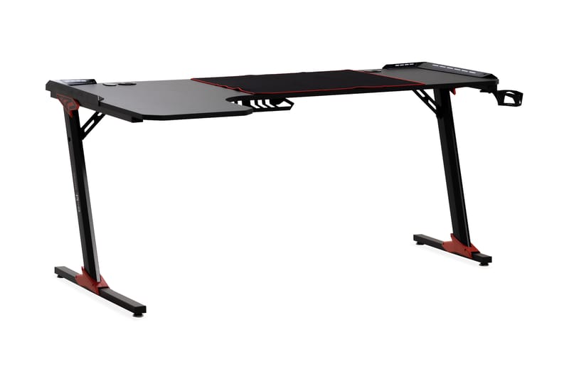 SIRAB Gamingbord LED 160 cm + Mugghållare & Hörlurshållare S - Gamingbord & datorbord - Bord