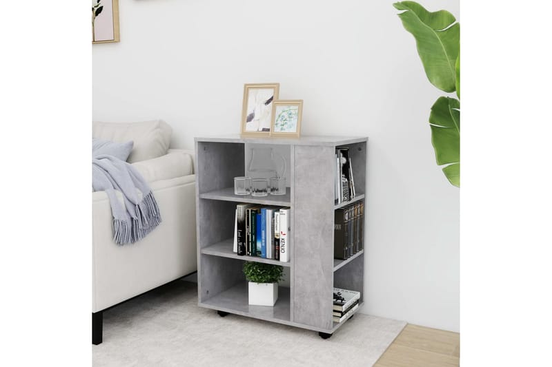 Skåp med hjul betonggrå 60x35x75 cm spånskiva - Grå - Möbler - Bord