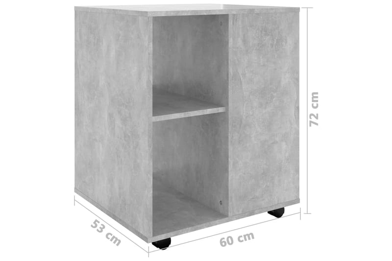 Skåp med hjul betonggrå 60x53x72 cm spånskiva - Grå - Möbler - Bord