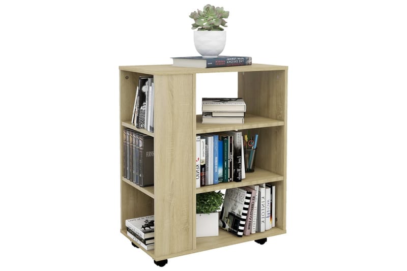 Skåp med hjul sonoma-ek 60x35x75 cm spånskiva - Brun - Möbler - Bord