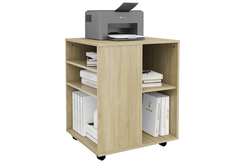 Skåp med hjul sonoma-ek 60x53x72 cm spånskiva - Brun - Möbler - Bord