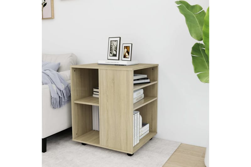 Skåp med hjul sonoma-ek 60x53x72 cm spånskiva - Brun - Möbler - Bord