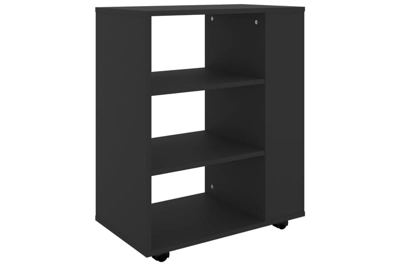 Skåp med hjul svart 60x35x75 cm spånskiva - Svart - Möbler - Bord