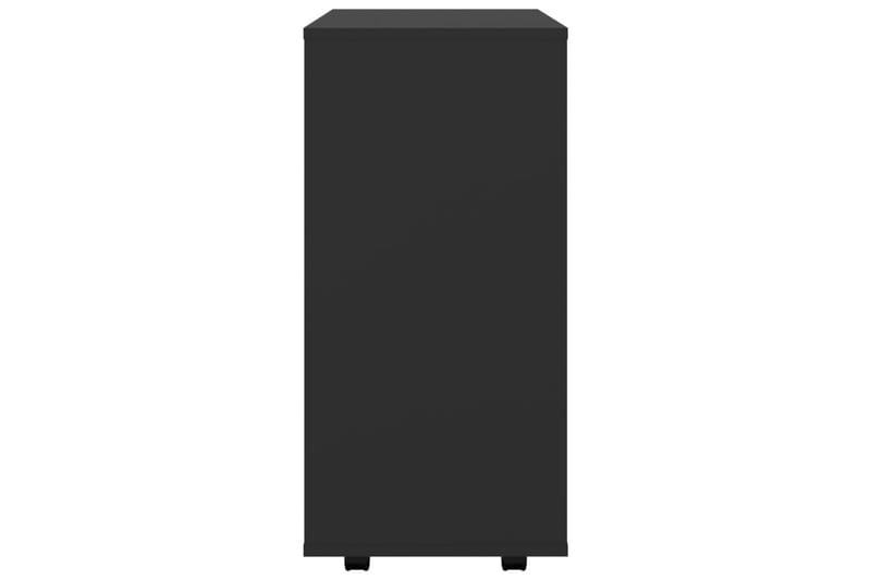 Skåp med hjul svart 60x35x75 cm spånskiva - Svart - Möbler - Bord