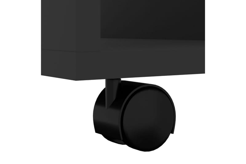 Skåp med hjul svart 60x35x75 cm spånskiva - Svart - Möbler - Bord