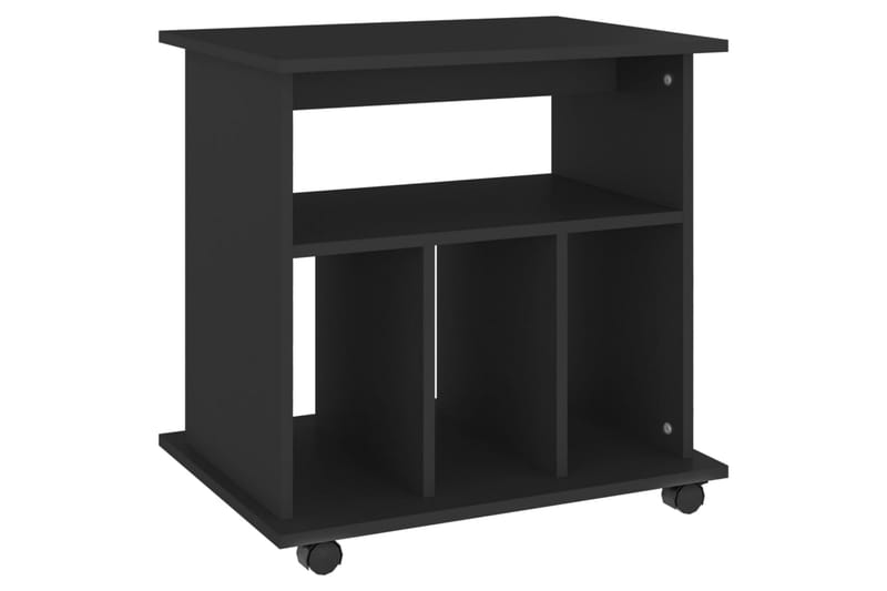 Skåp med hjul svart 60x45x60 cm spånskiva - Svart - Möbler - Bord
