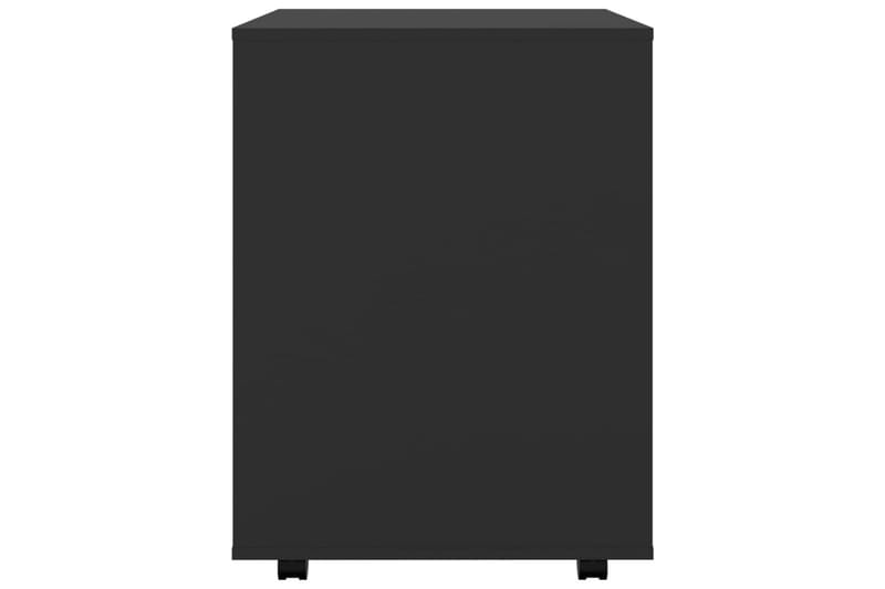 Skåp med hjul svart 60x53x72 cm spånskiva - Svart - Möbler - Bord