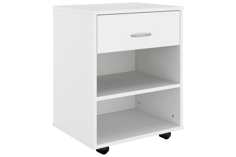 Skåp med hjul vit 46x36x59 cm spånskiva - Vit - Möbler - Bord