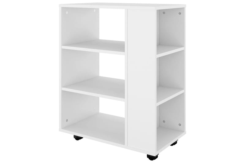Skåp med hjul vit 60x35x75 cm spånskiva - Vit - Möbler - Bord