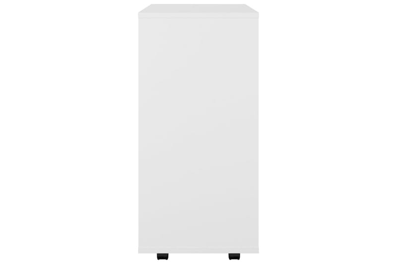 Skåp med hjul vit 60x35x75 cm spånskiva - Vit - Möbler - Bord