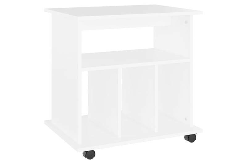 Skåp med hjul vit 60x45x60 cm spånskiva - Vit - Möbler - Bord