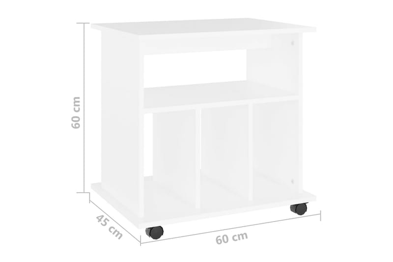 Skåp med hjul vit 60x45x60 cm spånskiva - Vit - Möbler - Bord